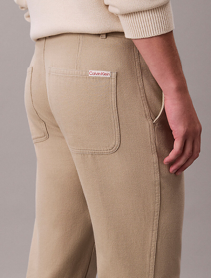 Calvin Klein Bej Renkli Erkek Straight Cotton Twill Pantolon