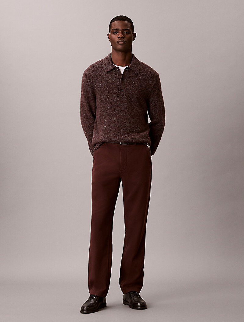 Erkek Straight Cotton Twill Pantolon