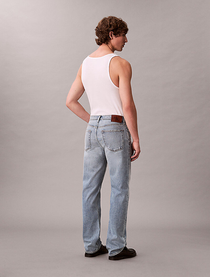 Calvin Klein Beyaz Renkli Erkek Standard Staight Shilih Jean Pantolon