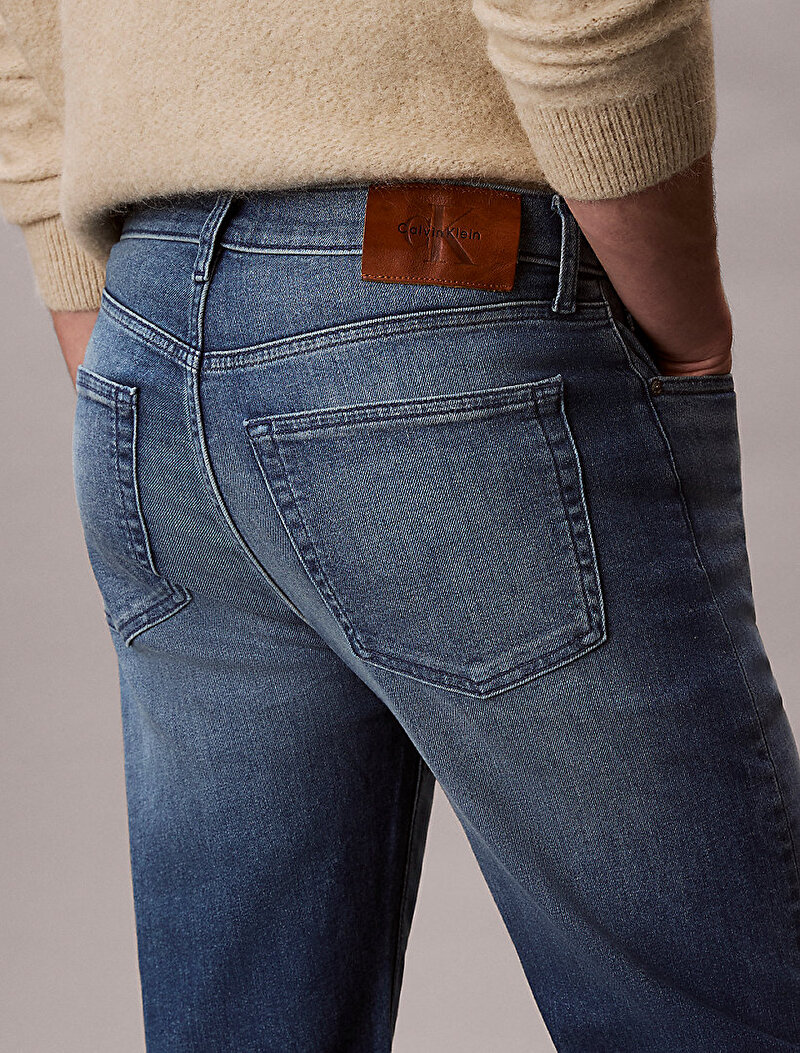 Calvin Klein Bej Renkli Erkek Standard Straight Jean Pantolon