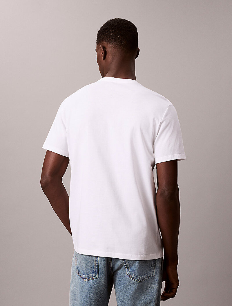 Calvin Klein Beyaz Renkli Erkek 20s Calvin T-shirt