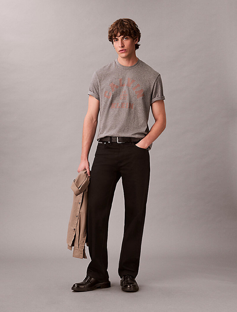 Calvin Klein Gri Renkli Erkek 20s Calvin T-shirt