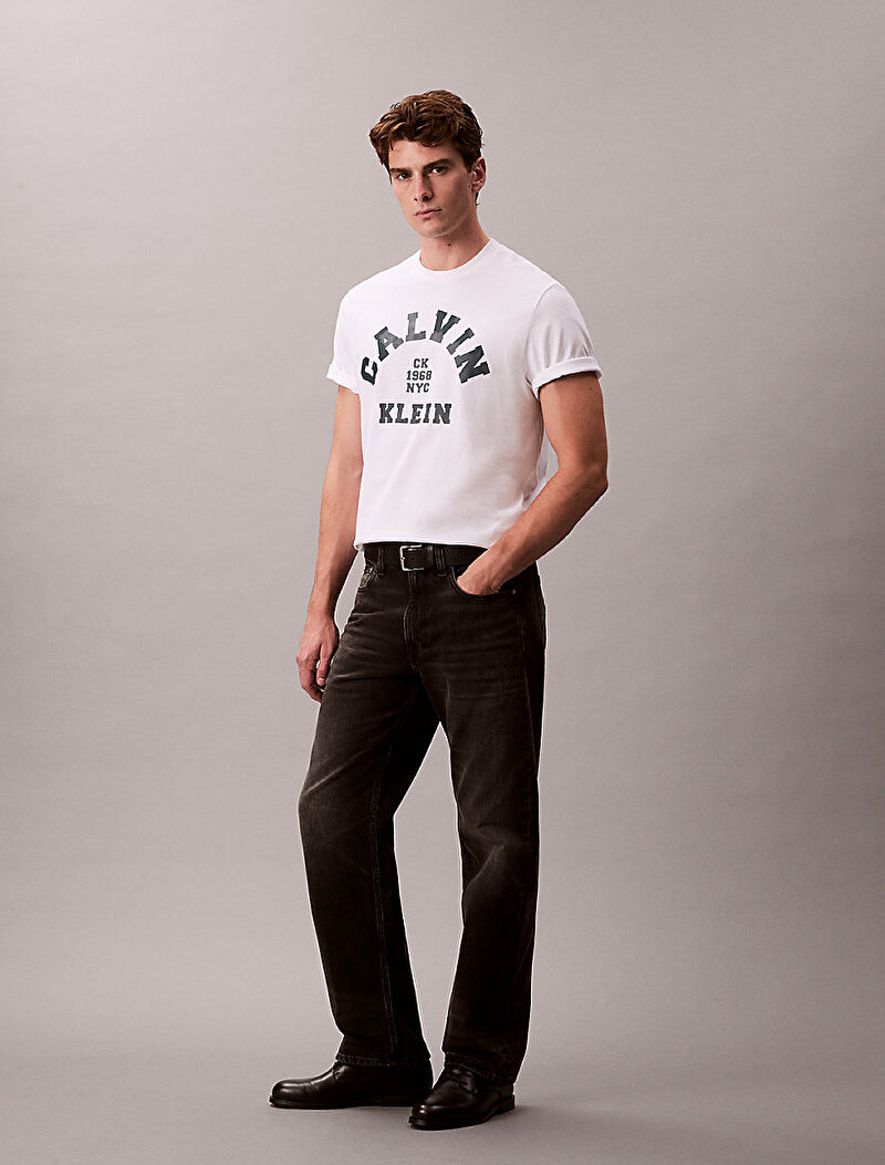 Calvin Klein Beyaz Renkli Erkek 20s Calvin T-shirt