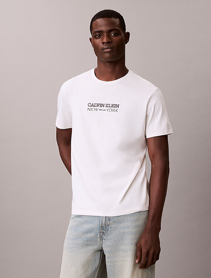Calvin Klein Beyaz Renkli Erkek 20s T-shirt