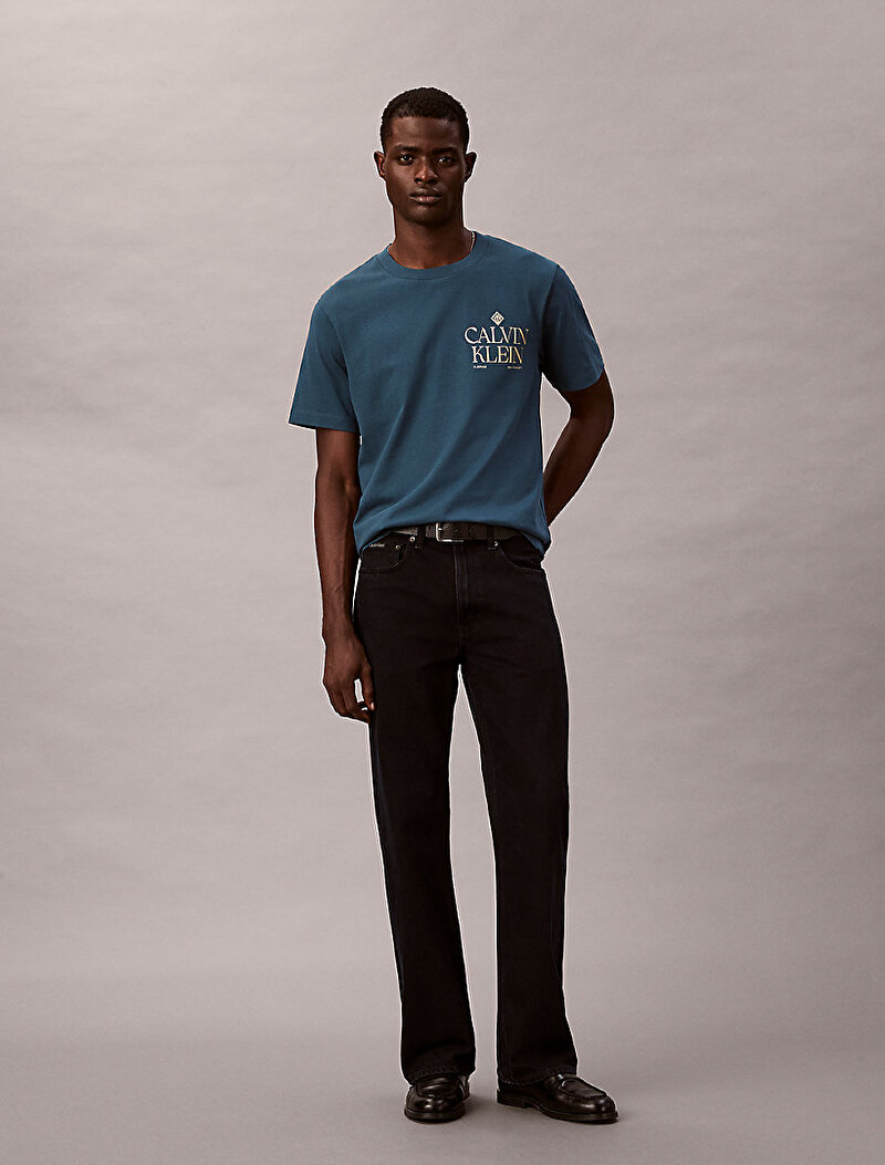 Calvin Klein Lacivert Renkli Erkek 20s Calvin Roses T-shirt