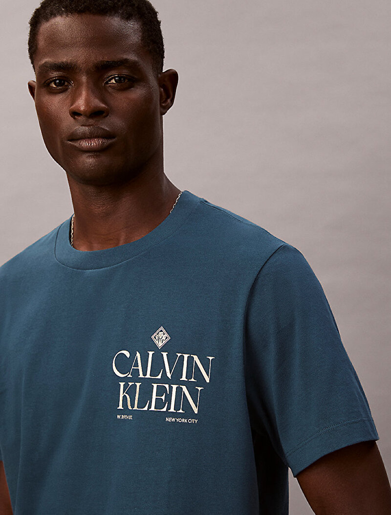 Calvin Klein Lacivert Renkli Erkek 20s Calvin Roses T-shirt