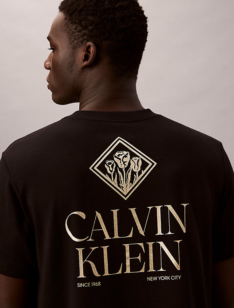 Calvin Klein Siyah Renkli Erkek 20s Calvin Roses T-shirt