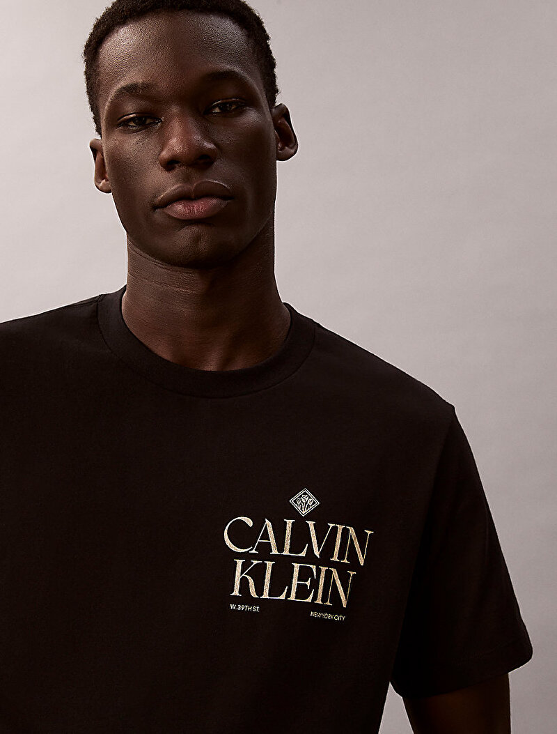 Calvin Klein Siyah Renkli Erkek 20s Calvin Roses T-shirt
