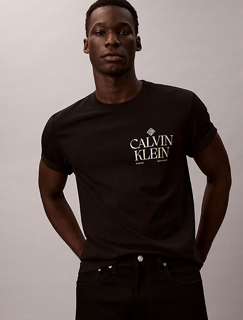 Calvin Klein Siyah Renkli Erkek 20s Calvin Roses T-shirt