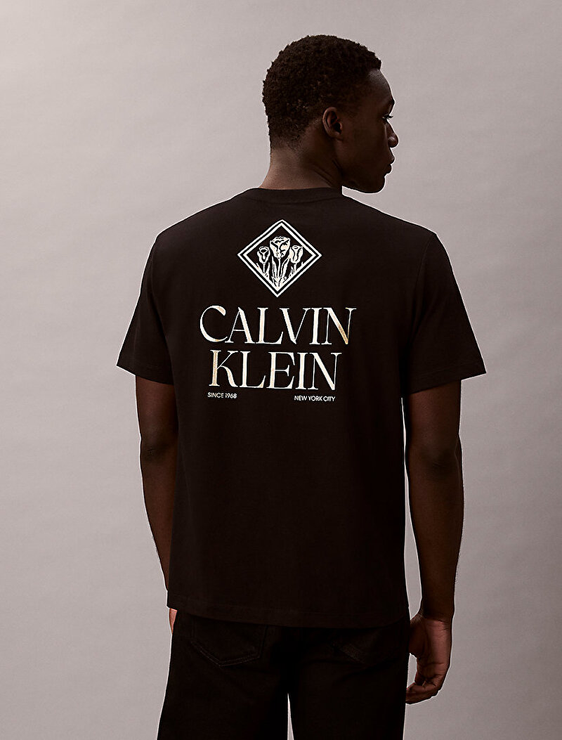 Calvin Klein Siyah Renkli Erkek 20s Calvin Roses T-shirt