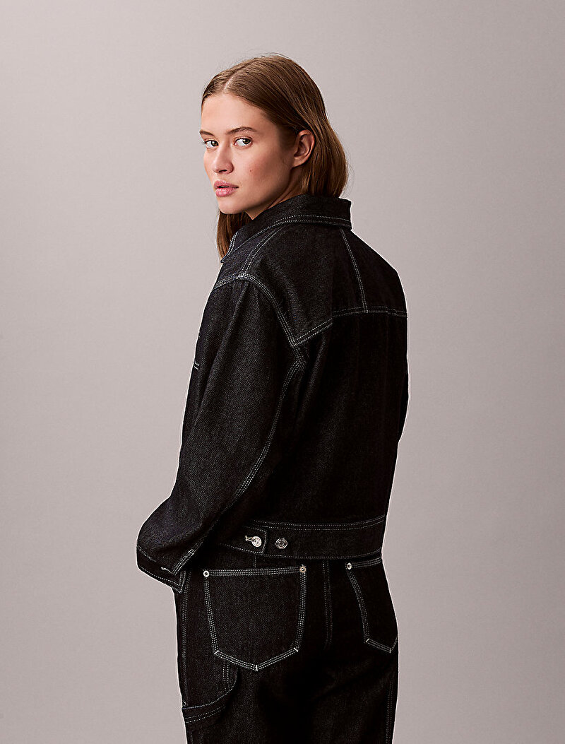 Calvin Klein Lacivert Renkli Kadın Workwear Denim Ceket