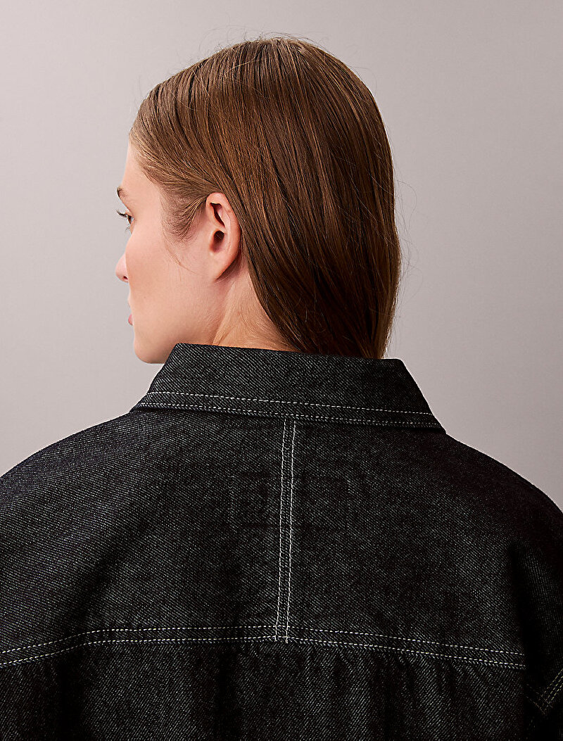 Calvin Klein Lacivert Renkli Kadın Workwear Denim Ceket