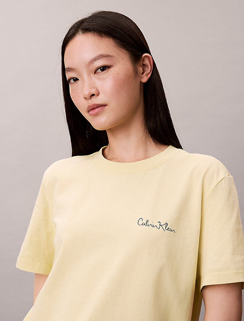 Calvin Klein Sarı Renkli Kadın Classic Graphic T-shirt