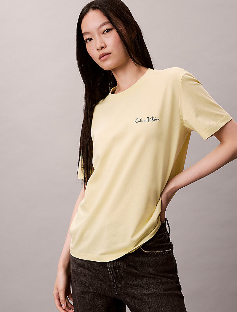 Calvin Klein Sarı Renkli Kadın Classic Graphic T-shirt