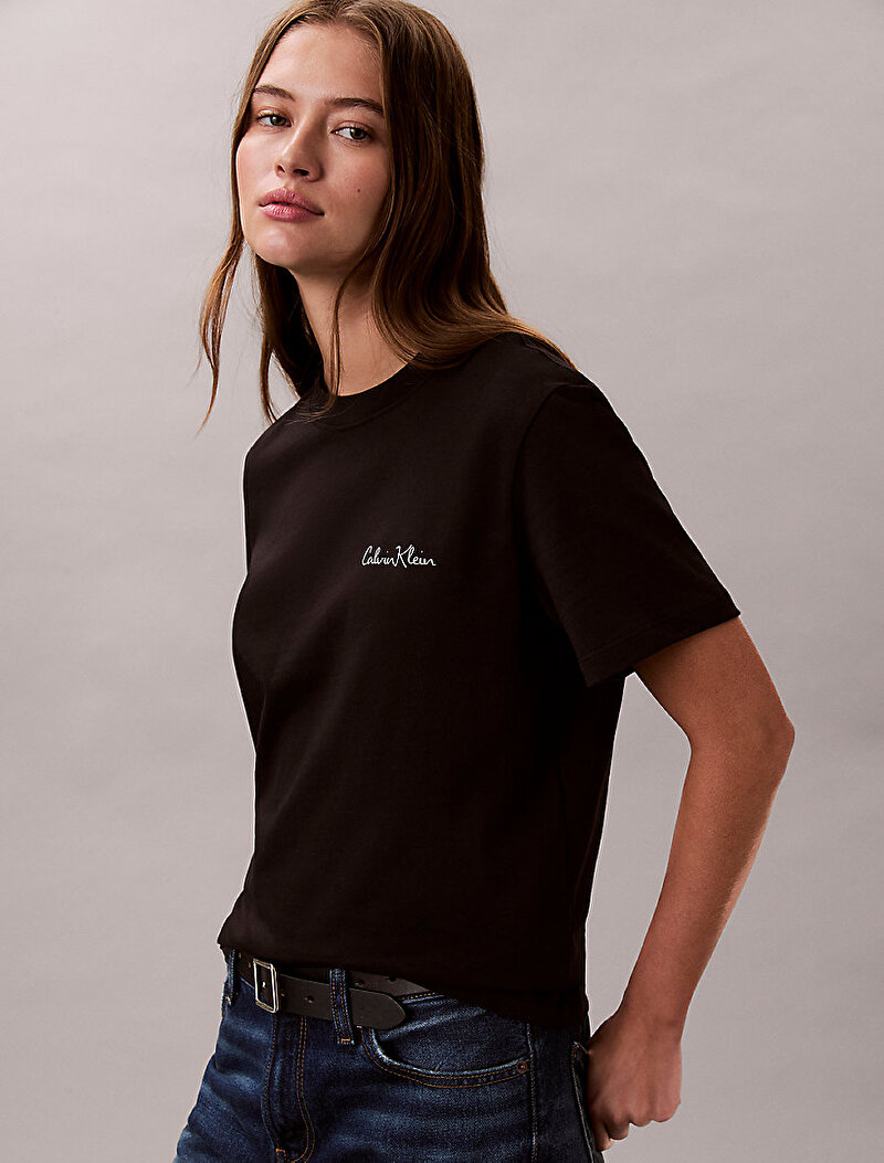 Calvin Klein Siyah Renkli Kadın Classic Graphic T-shirt