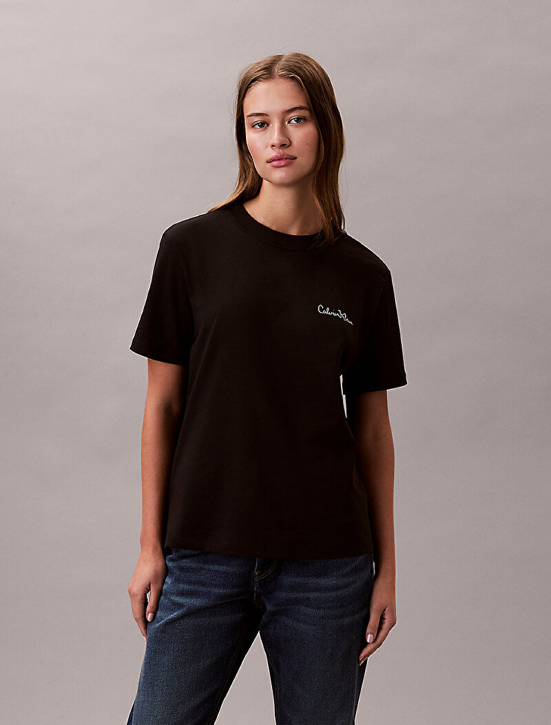 Calvin Klein Siyah Renkli Kadın Classic Graphic T-shirt