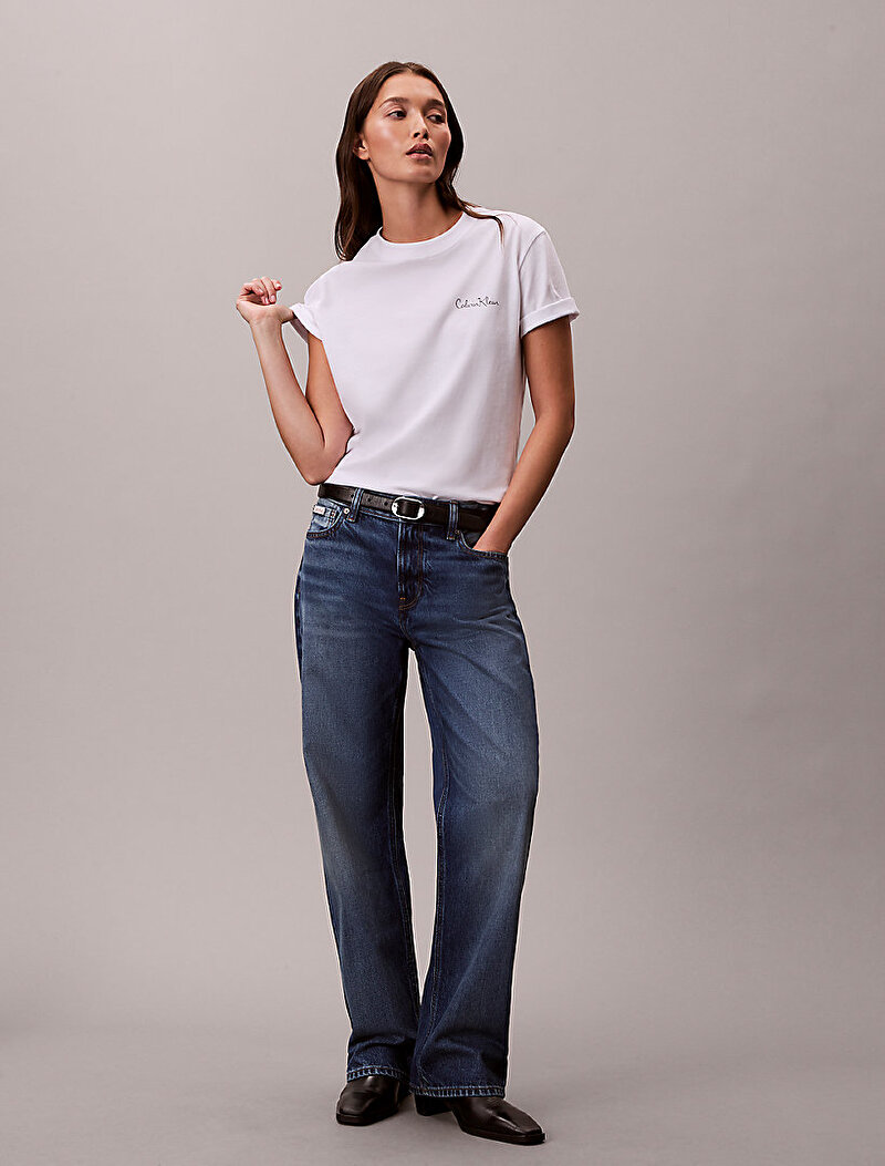 Calvin Klein Beyaz Renkli Kadın Classic Graphic T-shirt