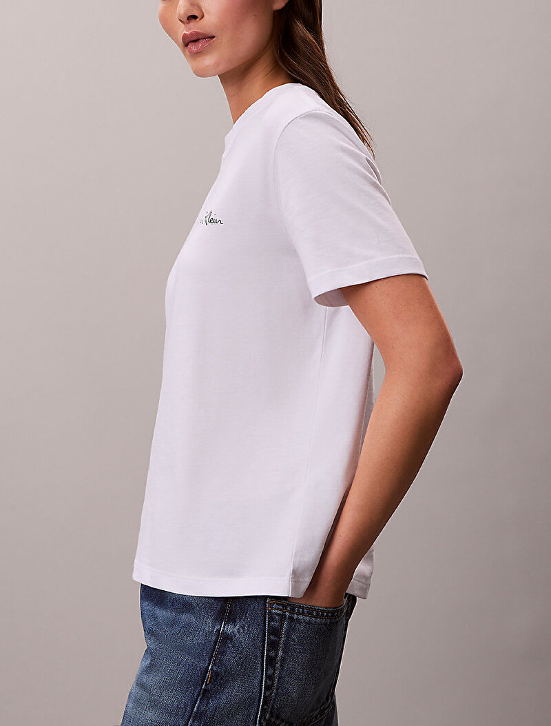 Calvin Klein Beyaz Renkli Kadın Classic Graphic T-shirt