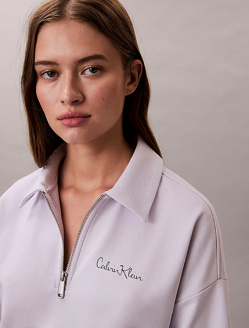 Calvin Klein Mor Renkli Kadın French Terry Graphic Sweatshirt