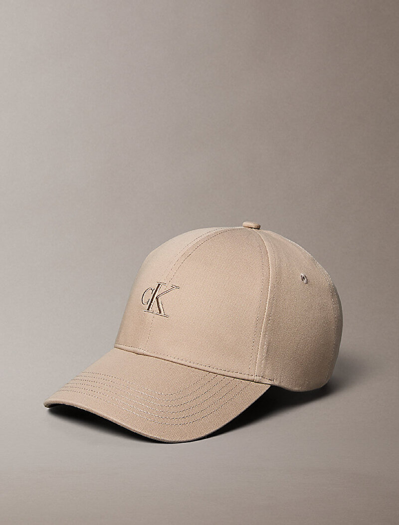 Calvin Klein Bej Renkli Kadın Monogram Embroidery Şapka