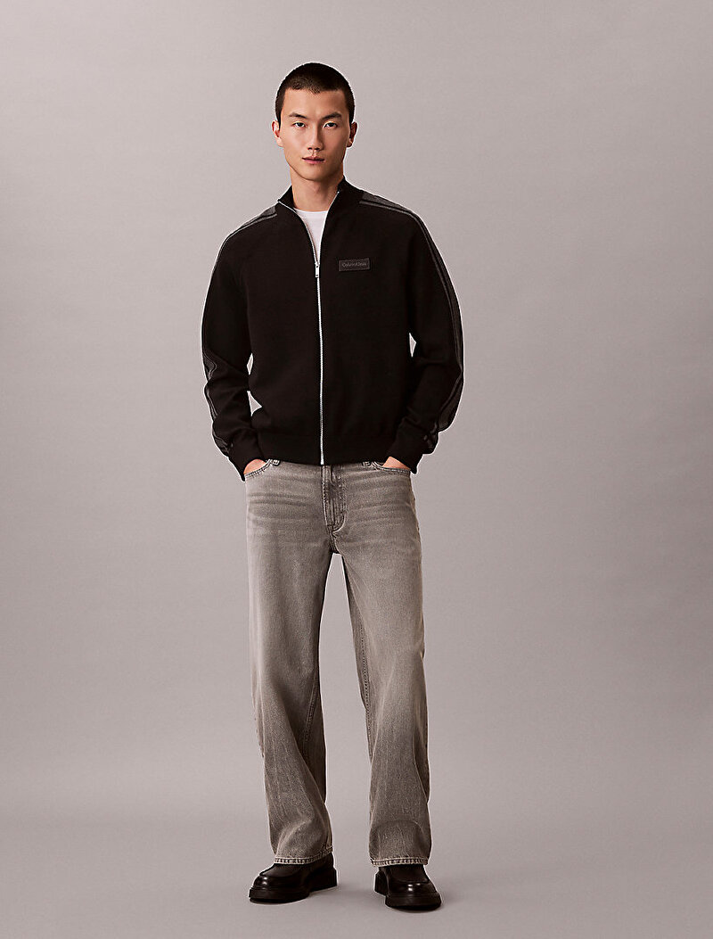 Calvin Klein Siyah Renkli Erkek Tech Knit Track Hırka