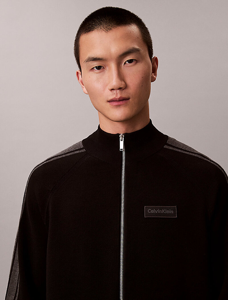 Calvin Klein Siyah Renkli Erkek Tech Knit Track Hırka