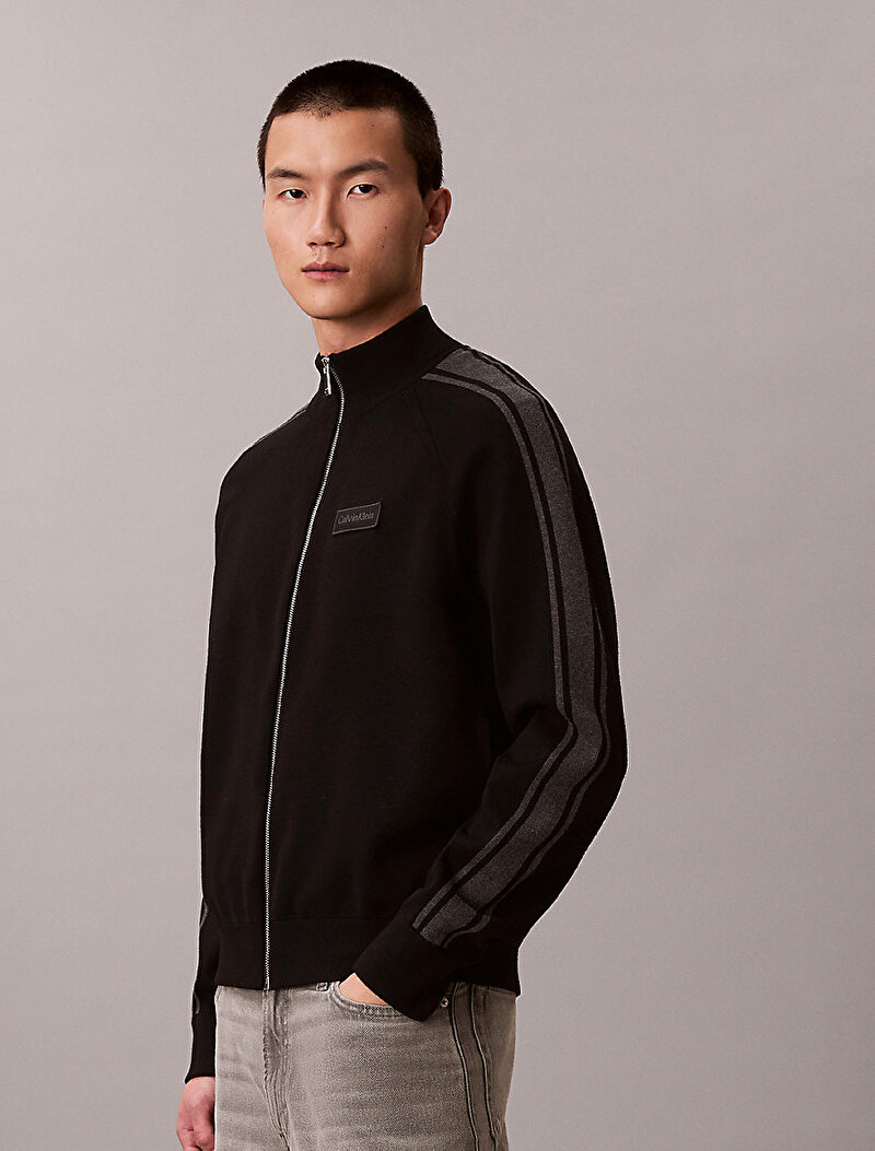 Calvin Klein Siyah Renkli Erkek Tech Knit Track Hırka