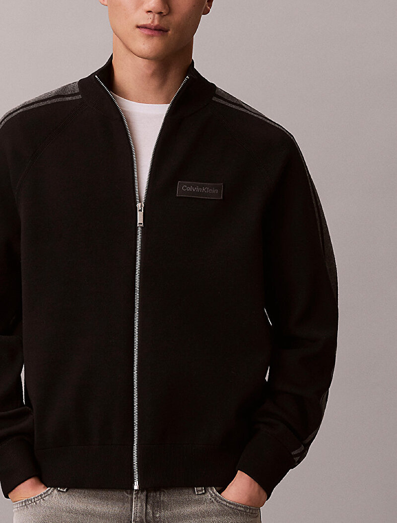 Calvin Klein Siyah Renkli Erkek Tech Knit Track Hırka