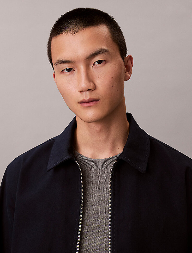 Calvin Klein Lacivert Renkli Erkek Cotton Dobby Ceket