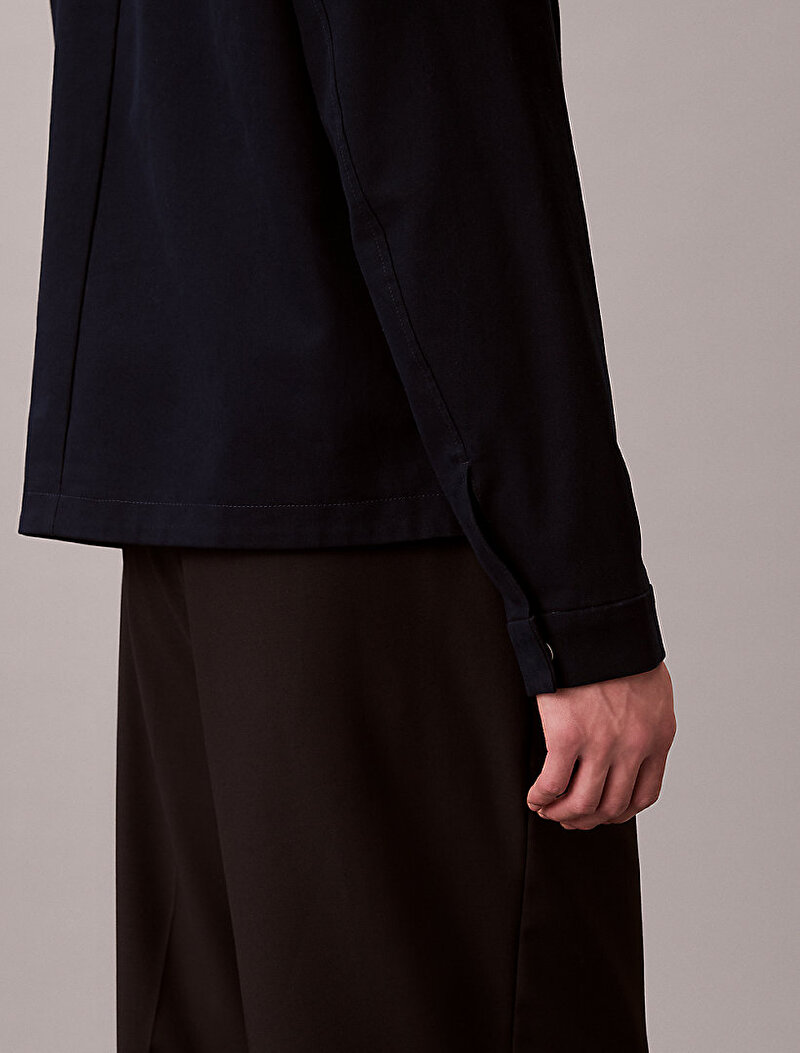 Calvin Klein Lacivert Renkli Erkek Cotton Dobby Ceket