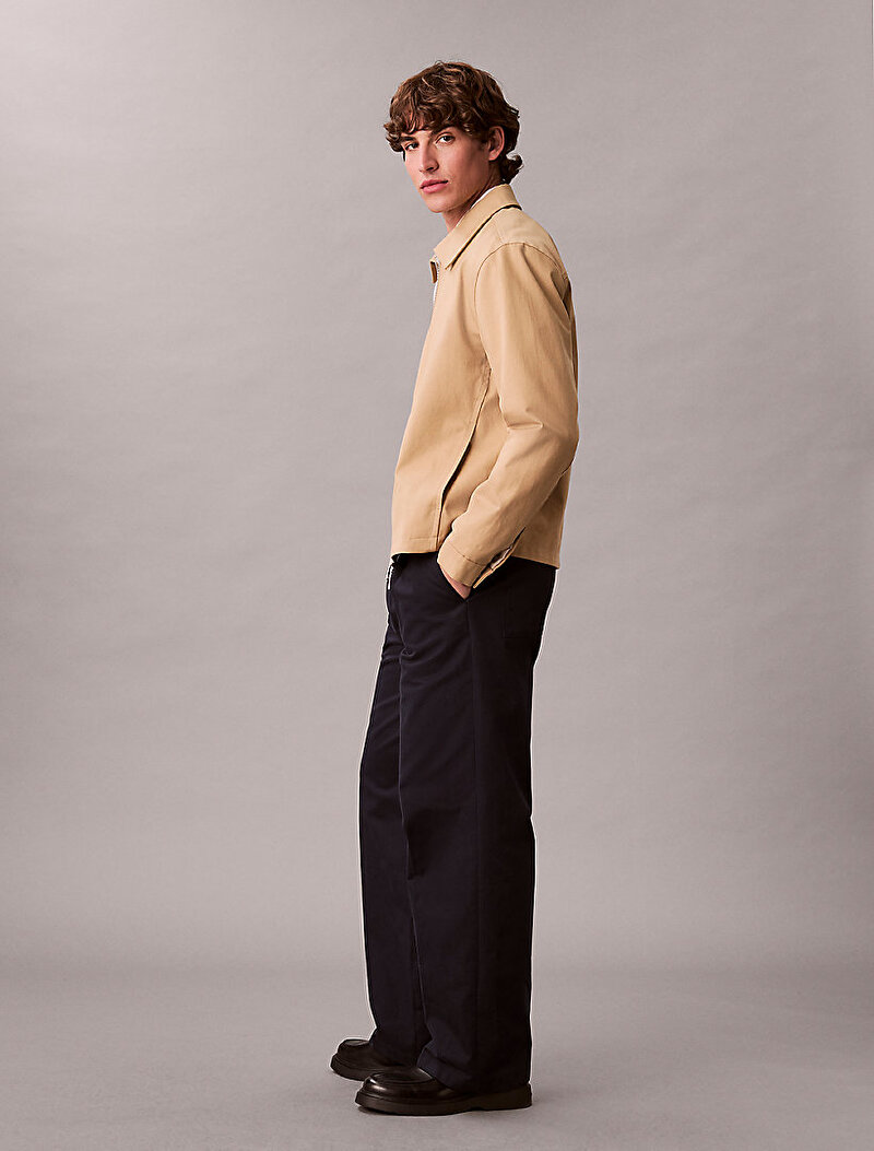 Calvin Klein Bej Renkli Erkek Cotton Dobby Ceket