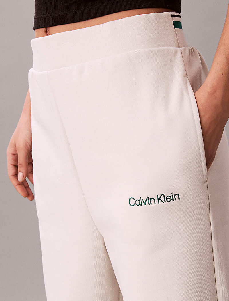 Calvin Klein Beyaz Renkli Kadın Straight Leg Eşofman Altı