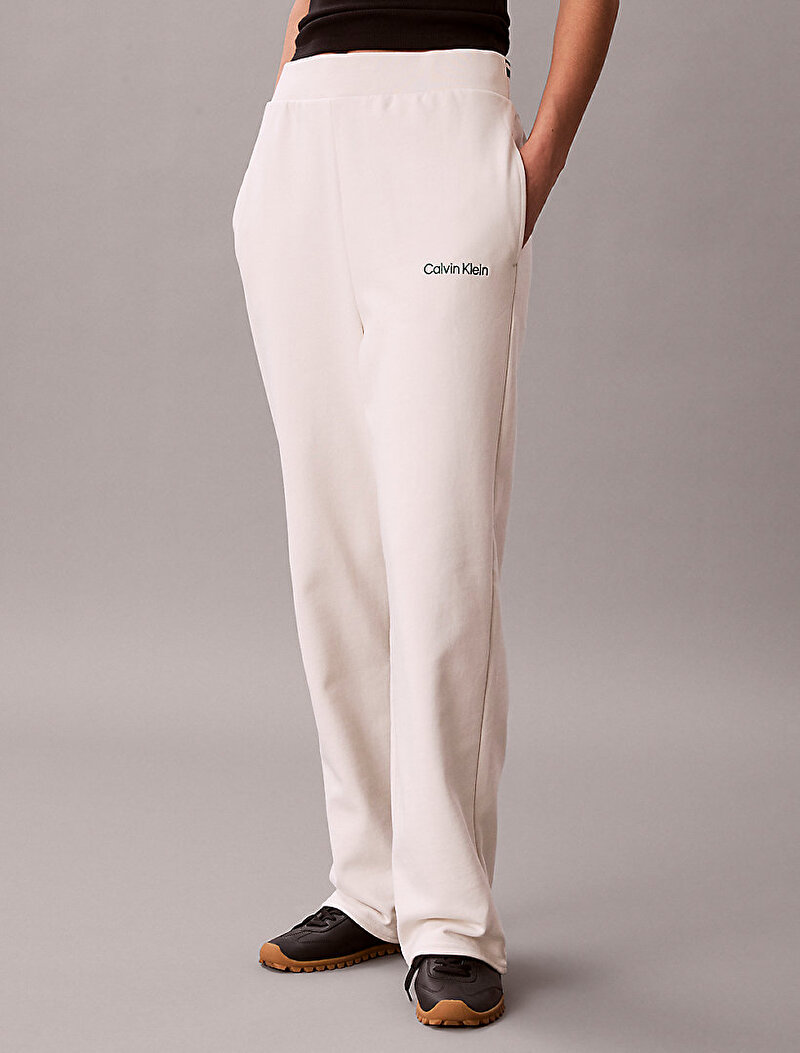 Calvin Klein Beyaz Renkli Kadın Straight Leg Eşofman Altı