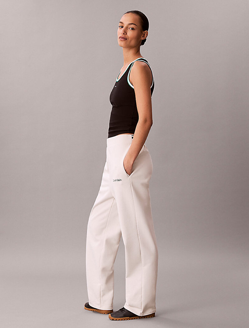 Calvin Klein Beyaz Renkli Kadın Straight Leg Eşofman Altı