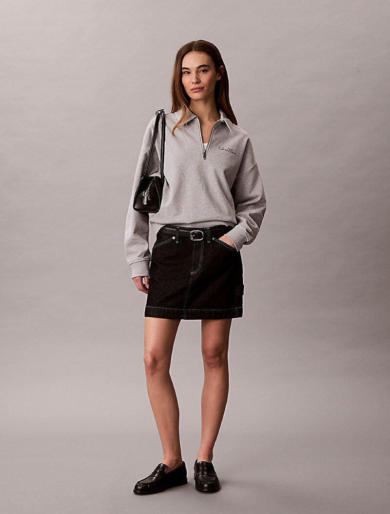 Calvin Klein Gri Renkli Kadın French Terry Graphic Sweatshirt