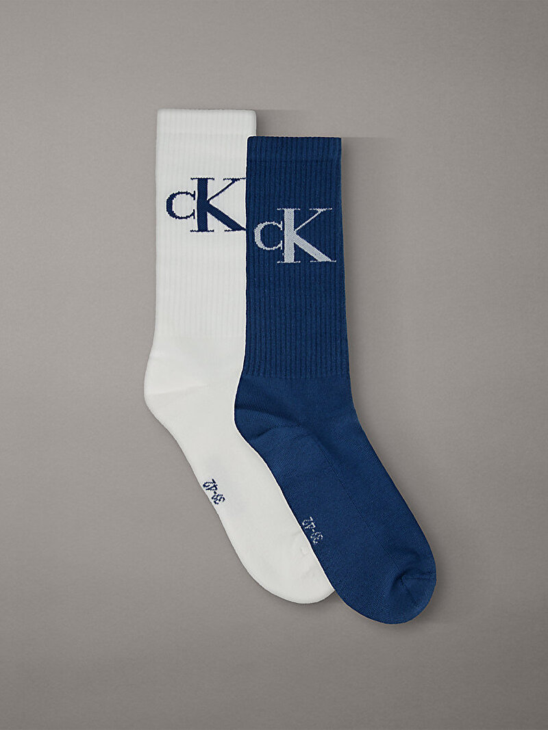 Calvin Klein Mavi Renkli Erkek CKJ 2'li Paket Çorap