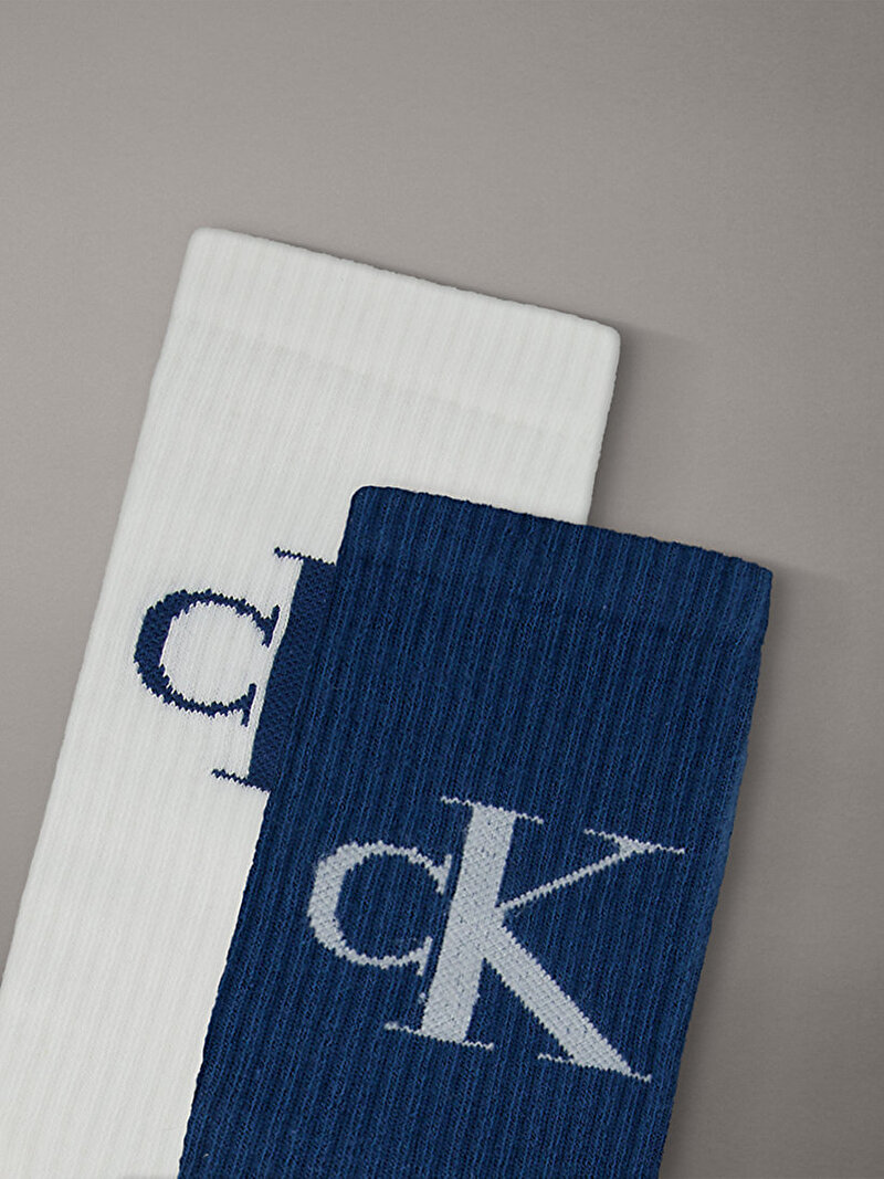 Calvin Klein Mavi Renkli Erkek CKJ 2'li Paket Çorap