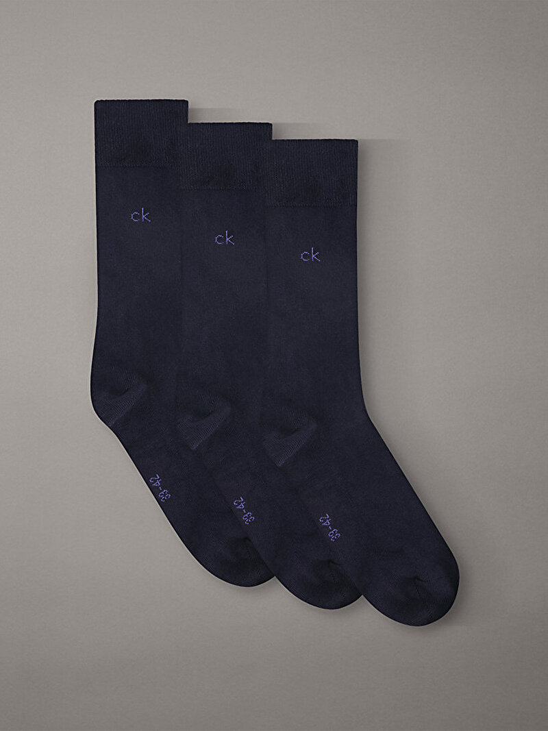 Calvin Klein Lacivert Renkli Erkek CK 3'lü Paket Çorap