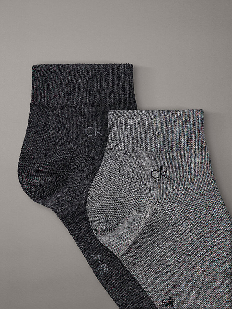 Calvin Klein Gri Renkli Erkek CK Quarter 3'lü Paket Çorap