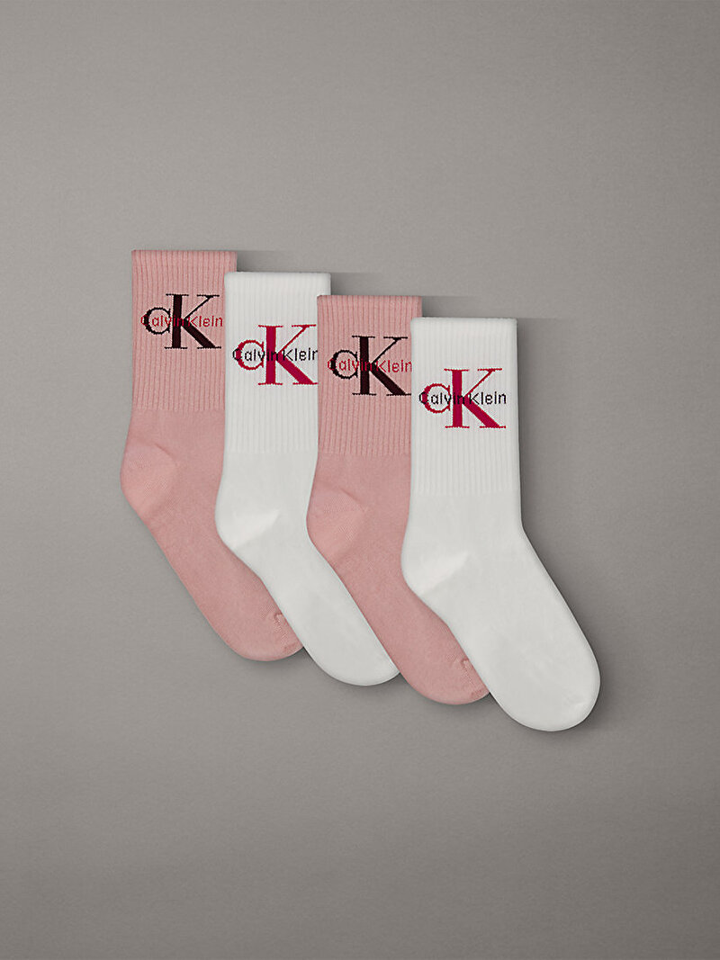 Calvin Klein Çok renkli Renkli Kadın CKJ 4'lü Paket Çorap