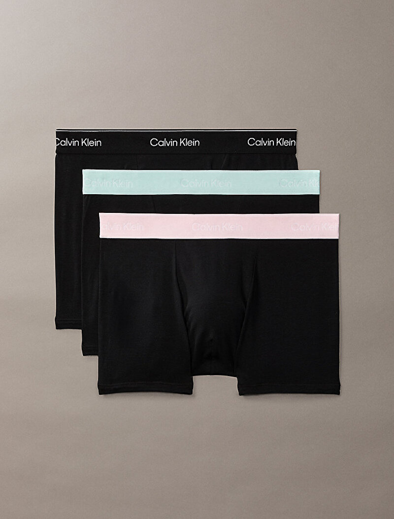 Calvin Klein Siyah Renkli Erkek 3'lü Paket Relaxed Fit Trunk Boxer