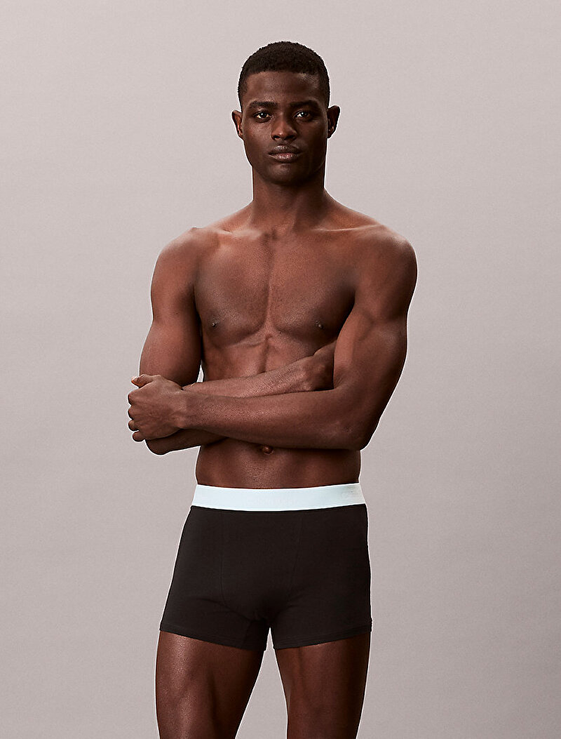 Calvin Klein Siyah Renkli Erkek 3'lü Paket Relaxed Fit Trunk Boxer