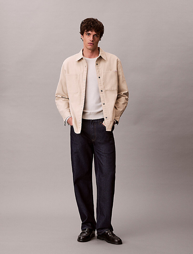 Calvin Klein Bej Renkli Erkek Matty Canvas Relaxed Ceket