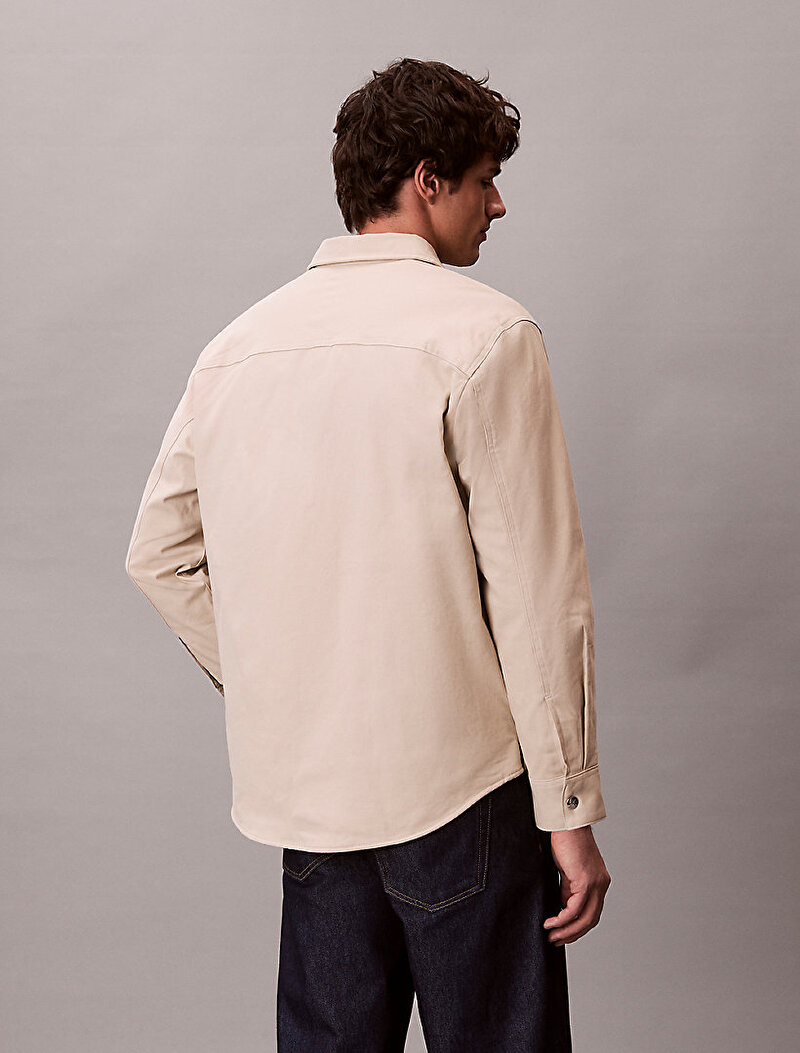 Calvin Klein Bej Renkli Erkek Matty Canvas Relaxed Ceket