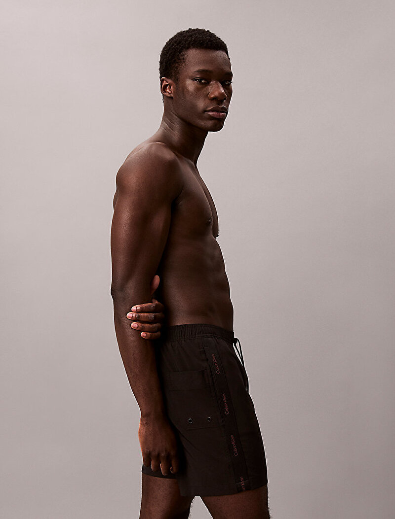 Calvin Klein Siyah Renkli Erkek Medium Drawstring Deniz Şortu