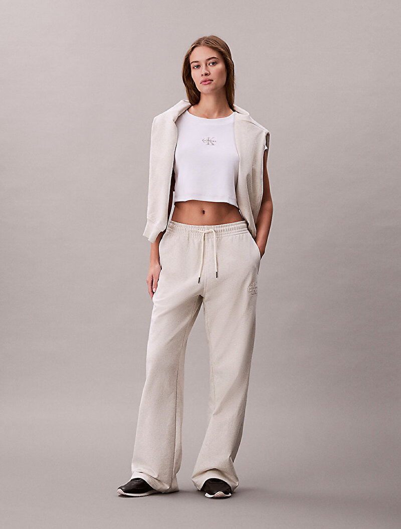 Calvin Klein Gri Renkli Kadın Embossed Monologo Eşofman Altı