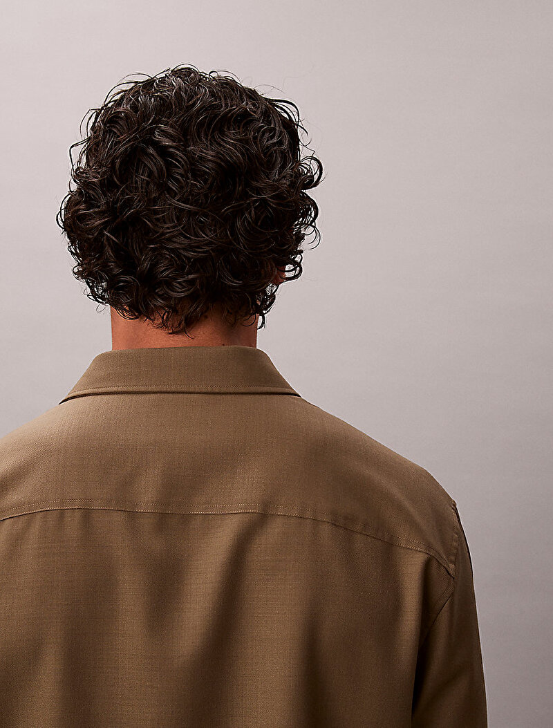 Calvin Klein Bej Renkli Erkek Travel Twill Easy Gömlek