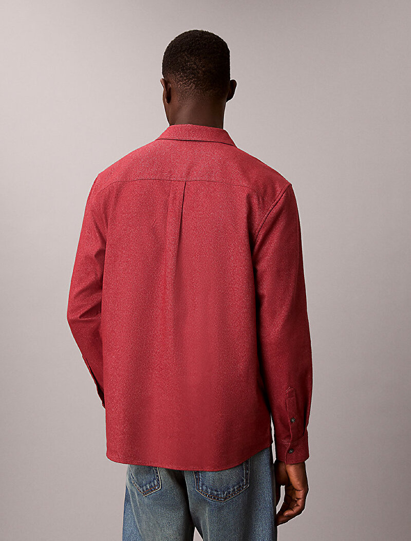 Calvin Klein Kırmızı Renkli Erkek Melange Flannel Gömlek