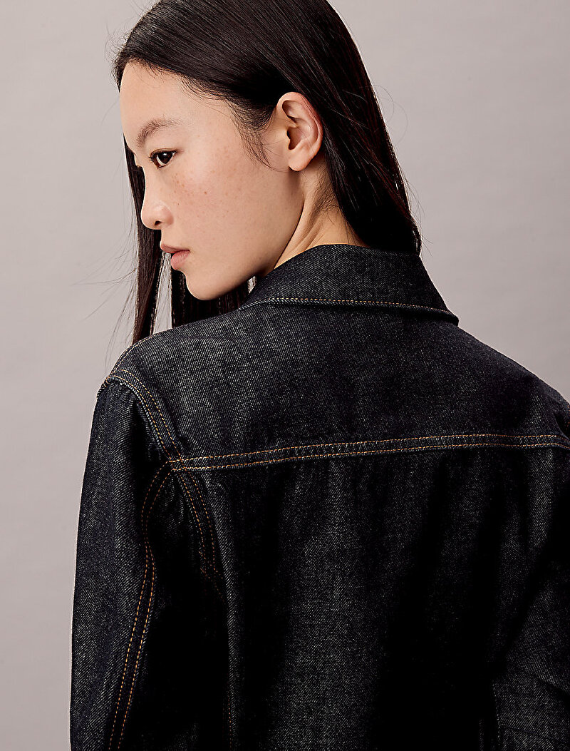 Calvin Klein Lacivert Renkli Kadın Seamed Classic Gömlek