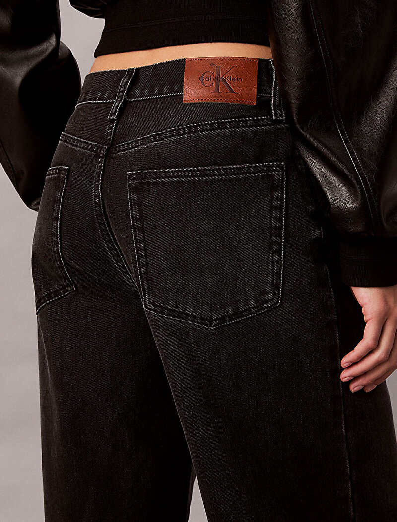 Calvin Klein Siyah Renkli Kadın Wide Leg Evening Jean Pantolon